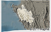 Shaded Relief 3D Map of Sambu, darken