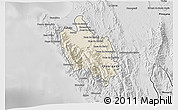Shaded Relief 3D Map of Sambu, desaturated