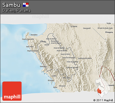 Shaded Relief 3D Map of Sambu