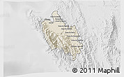 Shaded Relief 3D Map of Sambu, lighten, desaturated