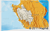 Shaded Relief 3D Map of Sambu, political outside