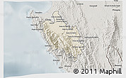 Shaded Relief 3D Map of Sambu, semi-desaturated