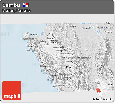 Silver Style 3D Map of Sambu