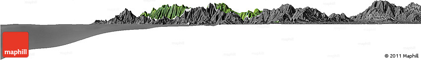 Satellite Horizon Map of Sambu, desaturated