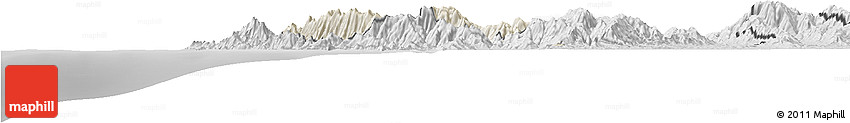 Shaded Relief Horizon Map of Sambu, desaturated