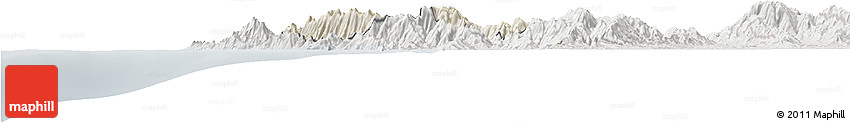 Shaded Relief Horizon Map of Sambu, lighten, semi-desaturated