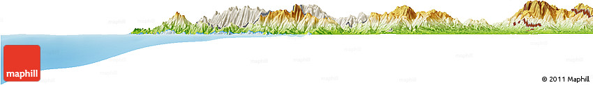 Shaded Relief Horizon Map of Sambu, physical outside