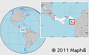 Gray Location Map of Sambu, highlighted country, within the entire country