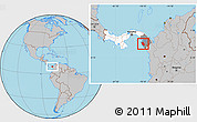 Gray Location Map of Sambu, highlighted country, highlighted parent region