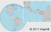 Gray Location Map of Sambu, highlighted parent region, within the entire country