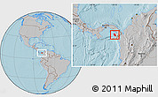 Gray Location Map of Sambu, hill shading