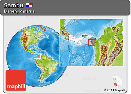 Physical Location Map of Sambu, highlighted country, highlighted parent region