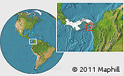 Satellite Location Map of Sambu, highlighted country, highlighted parent region