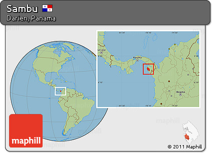 Savanna Style Location Map of Sambu