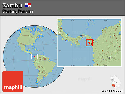 Savanna Style Location Map of Sambu