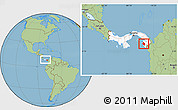 Savanna Style Location Map of Sambu, highlighted country, within the entire country