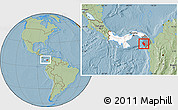 Savanna Style Location Map of Sambu, highlighted country, highlighted parent region, within the entire country, hill shading