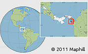 Savanna Style Location Map of Sambu, highlighted country, highlighted parent region, within the entire country