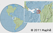 Savanna Style Location Map of Sambu, highlighted country, highlighted parent region, hill shading