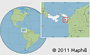 Savanna Style Location Map of Sambu, highlighted country