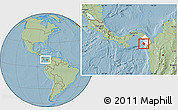 Savanna Style Location Map of Sambu, highlighted parent region, within the entire country, hill shading