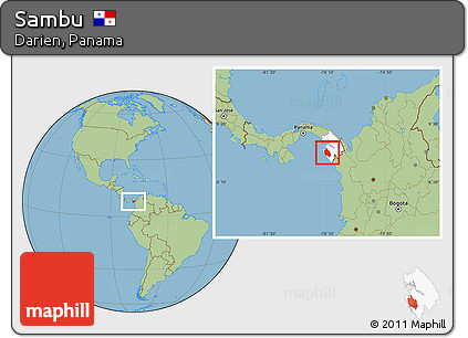 Savanna Style Location Map of Sambu, highlighted parent region