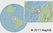 Savanna Style Location Map of Sambu, highlighted parent region, hill shading