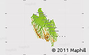 Physical Map of Sambu, cropped outside