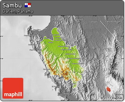 Physical Map of Sambu, desaturated