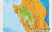 Physical Map of Sambu, political outside