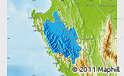 Political Map of Sambu, physical outside
