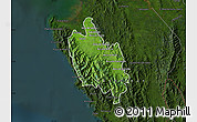 Satellite Map of Sambu, darken