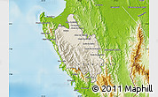 Shaded Relief Map of Sambu, physical outside