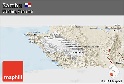 Classic Style Panoramic Map of Sambu