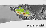 Physical Panoramic Map of Sambu, darken, desaturated