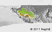 Physical Panoramic Map of Sambu, desaturated