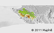Physical Panoramic Map of Sambu, lighten, desaturated