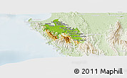 Physical Panoramic Map of Sambu, lighten