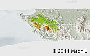 Physical Panoramic Map of Sambu, lighten, semi-desaturated