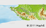 Physical Panoramic Map of Sambu