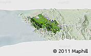 Satellite Panoramic Map of Sambu, lighten