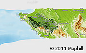 Satellite Panoramic Map of Sambu, physical outside