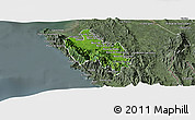 Satellite Panoramic Map of Sambu, semi-desaturated