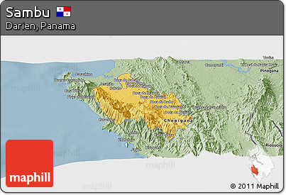 Savanna Style Panoramic Map of Sambu