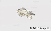 Shaded Relief Panoramic Map of Sambu, cropped outside