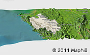 Shaded Relief Panoramic Map of Sambu, satellite outside