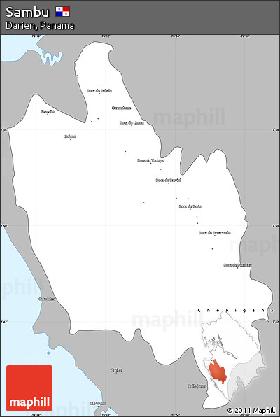 Gray Simple Map of Sambu