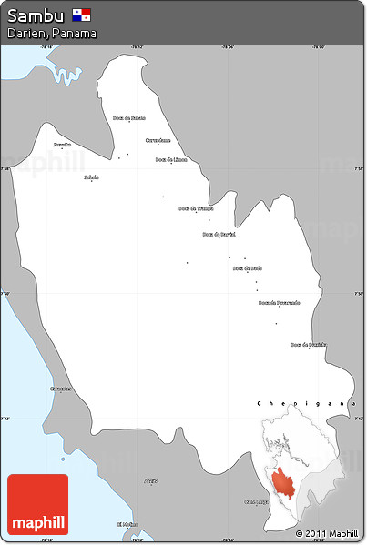 Gray Simple Map of Sambu