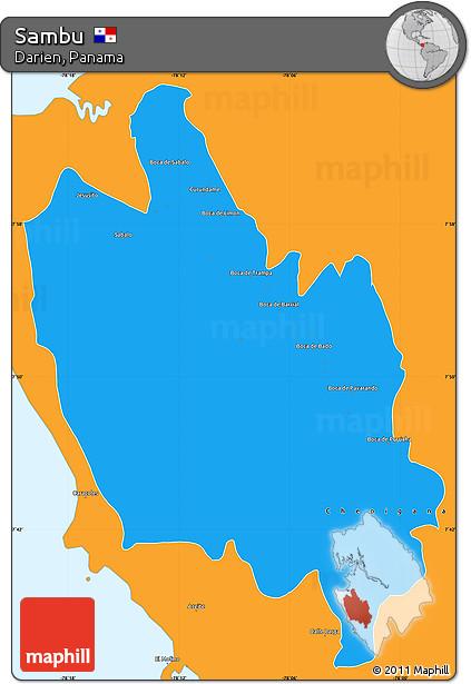 Political Simple Map of Sambu