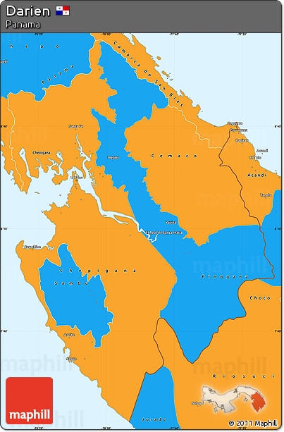 Political Simple Map of Darien